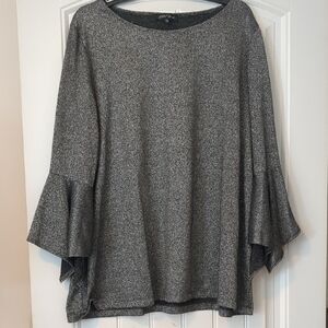 Slinky Brand Gray Flared Sleeve Blouse